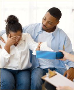 couple talking to a counselor