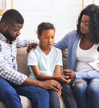 family attending counseling session