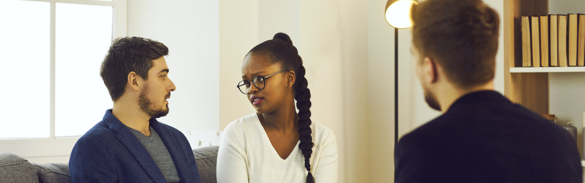 couple talking to a counselor