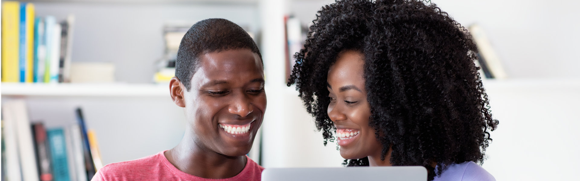 a couple laughing together